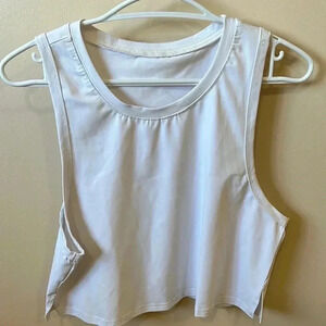 White Women's Sleeveless Tank Crop Top